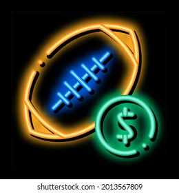 Rugby Ball Betting And Gambling neon light sign vector. Glowing bright icon sign. transparent symbol illustration