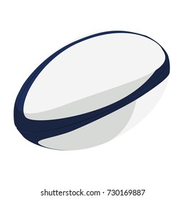 rugby ball blue realistic vector illustration isolated