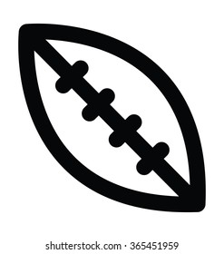 
Rugby Ball Bold Line Vector Icon
