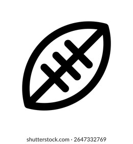 Rugby Ball bold thick line icon 