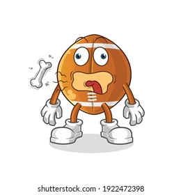 rugby ball burp mascot. cartoon vector