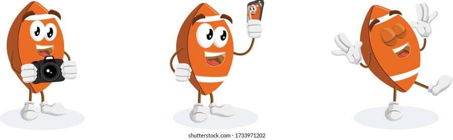 rugby ball character set emoticon-3