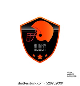 Rugby ball. Rugby club. Club emblem. American football