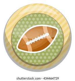 Rugby ball colorful icon. Vector illustration in cartoon style