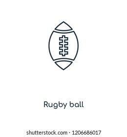 Rugby ball concept line icon. Linear Rugby ball concept outline symbol design. This simple element illustration can be used for web and mobile UI/UX.