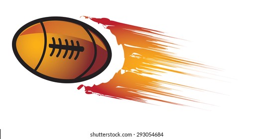 Rugby Ball Covered in Flames