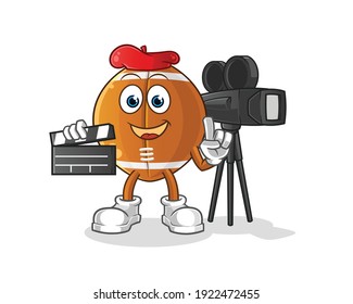 rugby ball director mascot. cartoon vector