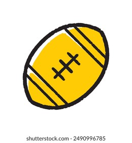 Rugby ball doodle icon, sports equipment icon