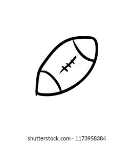 rugby ball doodle icon vector 