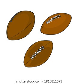 bola de rugby al estilo doodle. bola de rugby, ilustración de esbozo vectorial