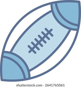 Rugby Ball Filled Blue Tone Icon