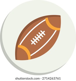 Icono de estilo de círculo plano de pelota de rugby