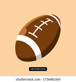 Rugby Ball flat icon vector illustration logo template for many purpose.