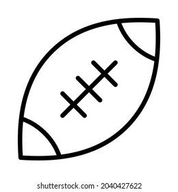 Rugby Ball flat line icon. American football ball. Outline sign for mobile concept and web design, store.