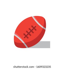 Rugby Ball Flat Vector Illustration, School and Education Icon Theme