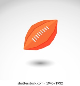 Rugby Ball flat vector illustration isolated background