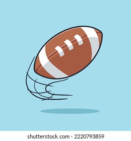 Rugby ball flying sport icon illustration vector isolated