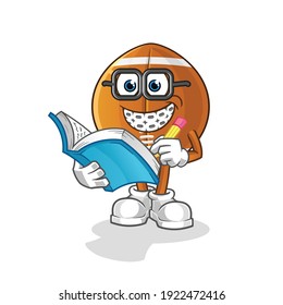 rugby ball geek cartoon. cartoon mascot vector