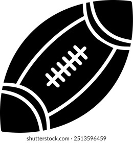 Rugby Ball Glyph Vector Icon Design