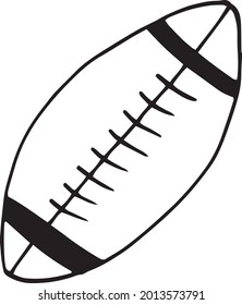 rugby ball. hand drawn doodle icon. vector, scandinavian, nordic, minimalism, monochrome sports equipment game match