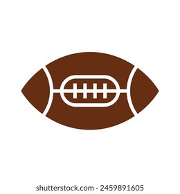 Rugby ball icon. American football or sport symbol. Ball for competition or championship.