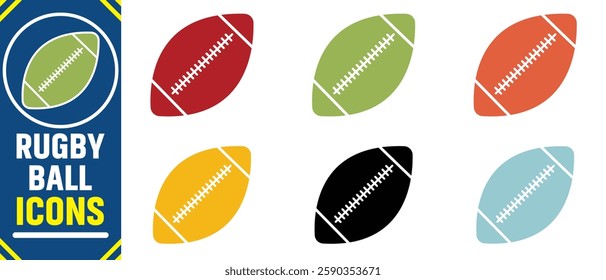 Rugby ball icon. American football ball icon, vector illustration.   Sports ball vector. rugby ball glyph icon.