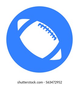 Rugby ball icon black. Single sport icon from the big fitness, healthy, workout black.