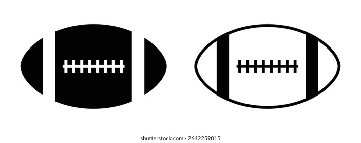 Rugby ball icon in bold and outline