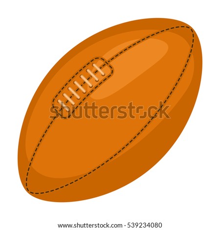 Rugby ball icon in cartoon style isolated on white background. England country symbol stock vector illustration.