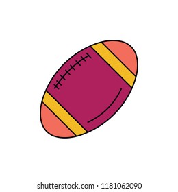 Rugby ball icon. Cartoon rugby ball vector icon for web design isolated on white background