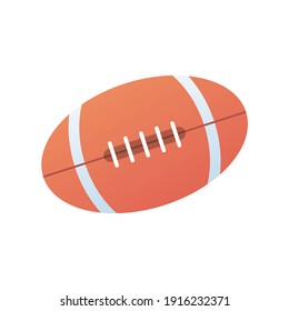 Rugby ball icon design isolated on white background, American football vector illustration
