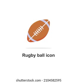 rugby ball icon designed in flat style and colorful in rugby ball vector illustration for sports icon theme