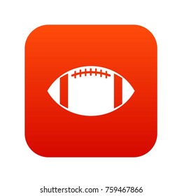 Rugby ball icon digital red for any design isolated on white vector illustration