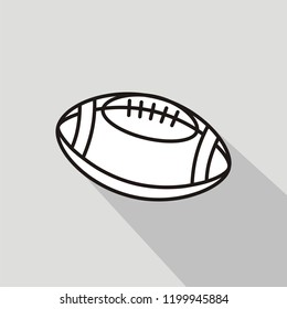 rugby ball icon. flat design