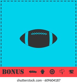 Rugby ball icon flat. Simple vector symbol and bonus icon