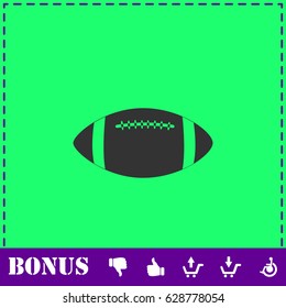 Rugby ball icon flat. Simple vector symbol and bonus icon