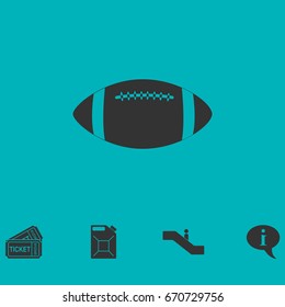 Rugby ball icon flat. Simple vector symbol and bonus icon