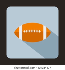 Rugby ball icon, flat style