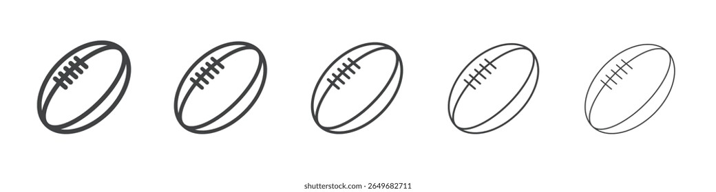 rugby ball icon flat thin illustration symbol