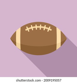 Rugby ball icon flat vector. Goal league. American football ball