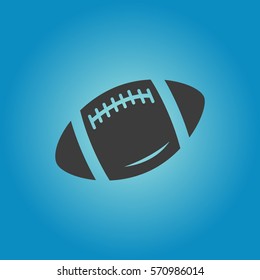 Rugby ball icon. Flat vector illustration in black on white background. EPS 10
