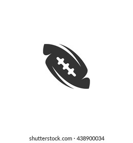 Rugby ball icon isolated on a white background. Logo silhouette design template. Simple symbol concept in flat style. Abstract sign, pictogram for web, mobile and infographics - stock vector