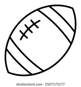 Icono de pelota de rugby en estilo de línea. Icono de fútbol americano en estilo de línea