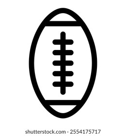 Rugby ball icon with line style