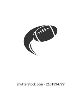 Rugby ball icon logo design illustration template