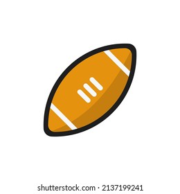 Icono de la bola de rugby. Logo de Rugby Ball. Ilustración vectorial. Aislado en fondo blanco. Stroke Editable