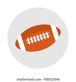 Rugby ball icon. Objects isolated on a white background. Flat vector illustration.