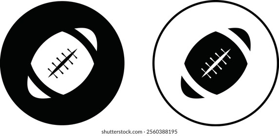 Rugby ball icon set. line and flat glyph version, outline and filled vector sign. American football ball linear and full pictogram. Symbol, logo style collection isolated on transparent background.