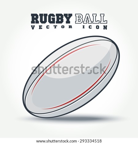 Rugby Ball icon with shadow on the floor - vector