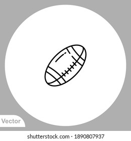 Rugby ball icon sign vector,Symbol, logo illustration for web and mobile